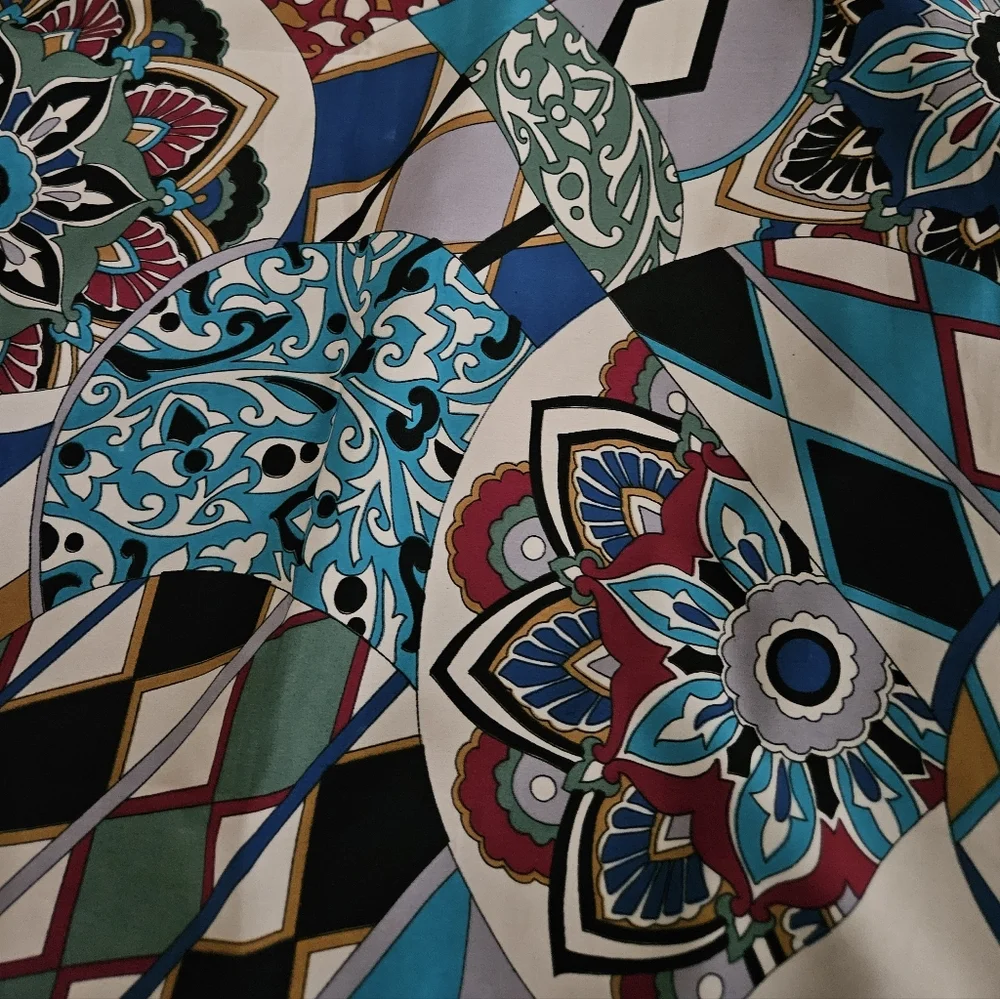 PIRAMIT scarf shawl Large floral multi EUC Italy funky boho artist 35